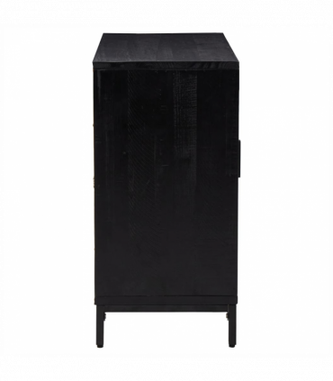 Sideboard Black 75x35x70 cm Solid Recycled Pinewood