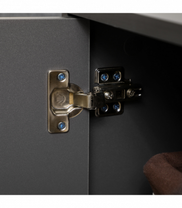 Sideboard Kitchen Cupboard w/ Adjustable Shelves, Double Doors Dark Grey