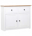 Sideboard White 93x40x80 cm Solid Pinewood Panama Range