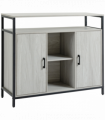 Sideboard, Steel Frame 2 Doors and Adjustable Shelves Light Grey