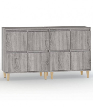 vidaXL Sideboards 2 pcs Grey Sonoma 60x35x70 cm Engineered Wood