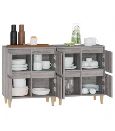 vidaXL Sideboards 2 pcs Grey Sonoma 60x35x70 cm Engineered Wood