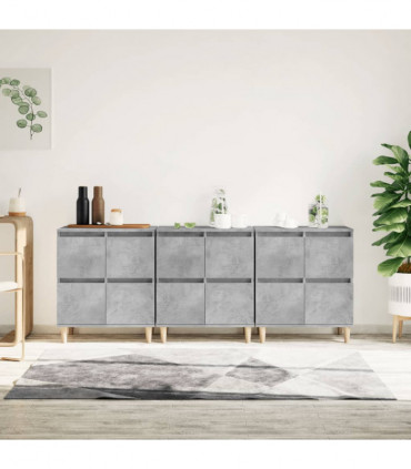 vidaXL Sideboards 3 pcs Concrete Grey 60x35x70 cm Engineered Wood