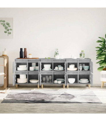 vidaXL Sideboards 3 pcs Concrete Grey 60x35x70 cm Engineered Wood