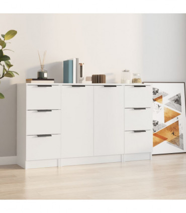 vidaXL Sideboards 3 pcs White Engineered Wood