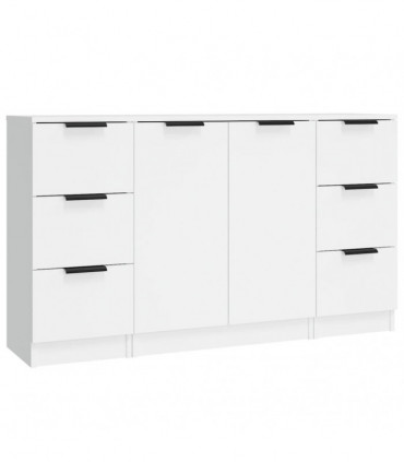 vidaXL Sideboards 3 pcs White Engineered Wood