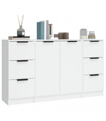 vidaXL Sideboards 3 pcs White Engineered Wood