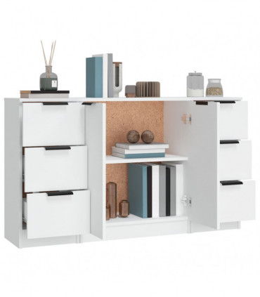 vidaXL Sideboards 3 pcs White Engineered Wood