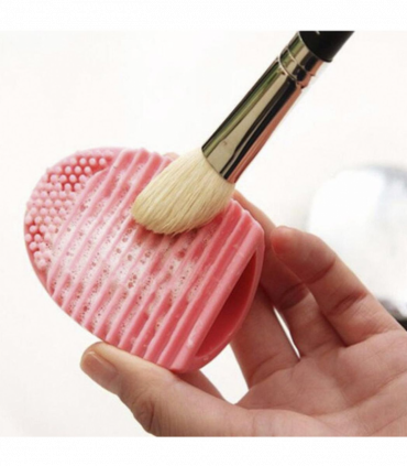 Silicone Egg Sponge Scrubber Make-Up Brush Cleaner - Pink/Purple[Pink]