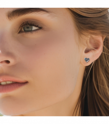 Silver Heart Stud Earrings & Love You You're the Best x Mini Gift Hamper