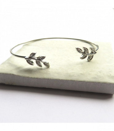 Silver Leaf Bangle 6022