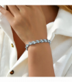 Silver Leaf Cubic Zirconia Bracelet