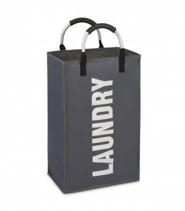 Vinsani Single Collapsible Washing Laundry Basket Bag (3 Colors) for Bedroom, Fabric (Dark Grey)