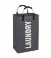 Vinsani Single Collapsible Washing Laundry Basket Bag (3 Colors) for Bedroom, Fabric (Dark Grey)