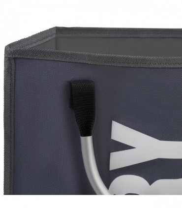 Vinsani Single Collapsible Washing Laundry Basket Bag (3 Colors) for Bedroom, Fabric (Dark Grey)