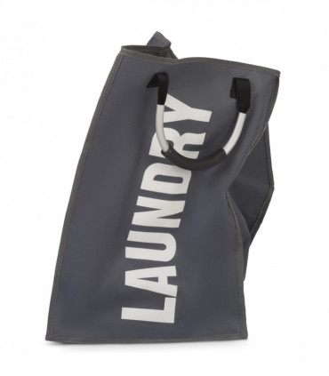 Vinsani Single Collapsible Washing Laundry Basket Bag (3 Colors) for Bedroom, Fabric (Dark Grey)