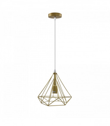 Single Gold Vintage Industrial E27 Ceiling Hanging Light Cage Shade Loft Style Metal Ceiling Pendant Lamp
