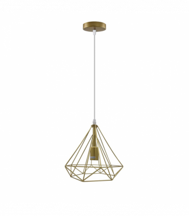 Single Gold Vintage Industrial E27 Ceiling Hanging Light Cage Shade Loft Style Metal Ceiling Pendant Lamp