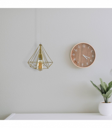 Single Gold Vintage Industrial E27 Ceiling Hanging Light Cage Shade Loft Style Metal Ceiling Pendant Lamp