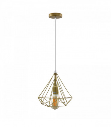 Single Gold Vintage Industrial E27 Ceiling Hanging Light Cage Shade Loft Style Metal Ceiling Pendant Lamp