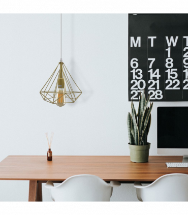 Single Gold Vintage Industrial E27 Ceiling Hanging Light Cage Shade Loft Style Metal Ceiling Pendant Lamp