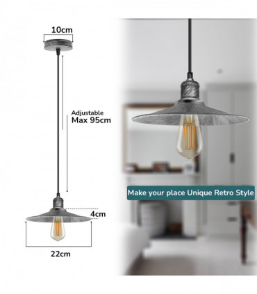 Single Head Vintage Ceiling Pendant Light Shade Hanging Lamp Light