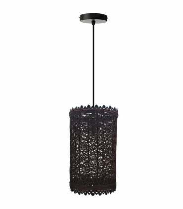 Single Natural Wicker Rattan Ceiling Pendant Light Shade E27 Base Adjustable cord Handmade Pendant Lighting Fixture