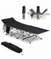 Single Portable Outdoor Military Sleeping Bed Camping Cot Black Outsunny
