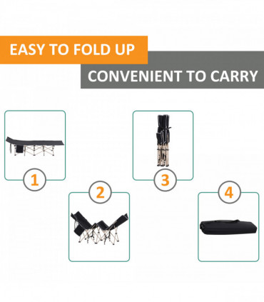 Single Portable Outdoor Military Sleeping Bed Camping Cot Black Outsunny