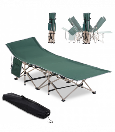 Single Portable Outdoor Military Sleeping Bed Camping Cot Green Outsunny