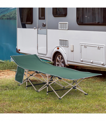 Single Portable Outdoor Military Sleeping Bed Camping Cot Green Outsunny