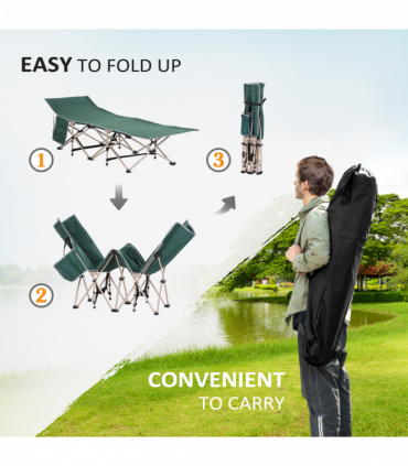 Single Portable Outdoor Military Sleeping Bed Camping Cot Green Outsunny