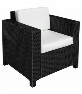 Single Rattan Chair Black �