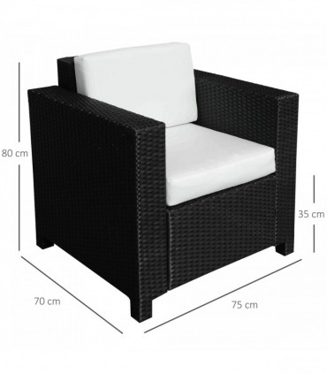 Single Rattan Chair Black �