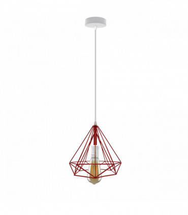 Single Red Vintage Industrial E27 Ceiling Hanging Light Cage Shade Loft Style Metal Ceiling Pendant Lamp