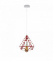 Single Red Vintage Industrial E27 Ceiling Hanging Light Cage Shade Loft Style Metal Ceiling Pendant Lamp