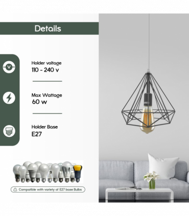 Single Red Vintage Industrial E27 Ceiling Hanging Light Cage Shade Loft Style Metal Ceiling Pendant Lamp