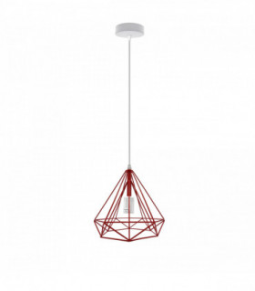 Single Red Vintage Industrial E27 Ceiling Hanging Light Cage Shade Loft Style Metal Ceiling Pendant Lamp