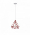 Single Red Vintage Industrial E27 Ceiling Hanging Light Cage Shade Loft Style Metal Ceiling Pendant Lamp