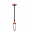 Single Rose Gold Ceiling E27 Pendant Light with Wire Cage, Industrial Vintage Hanging Lamp Fixture