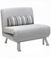 Single Sofa Bed Folding Chair Bed w/ Steel Frame Padding Pillow Grey, Silver