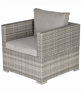 Single Wicker Furniture Sofa Chair w/ Padded Cushion for Garden Balcony