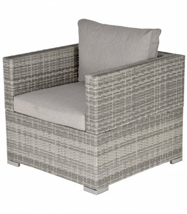 Single Wicker Furniture Sofa Chair w/ Padded Cushion for Garden Balcony