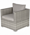 Single Wicker Furniture Sofa Chair w/ Padded Cushion for Garden Balcony
