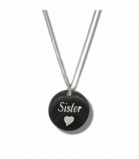 Sister Disc Necklace & Heart Symbol
