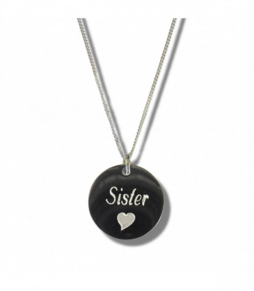 Sister Disc Necklace & Heart Symbol