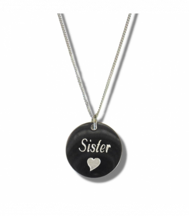 Sister Disc Necklace & Heart Symbol