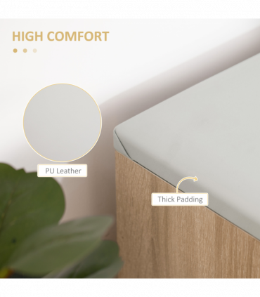 Sit-On Shoe Storage w/ Hidden Compartment Handles Sponge Top 80x30x43 cm Grey