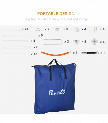 Six-Piece Dog Agility Equipment Set with Carry Bag - Multicoloured