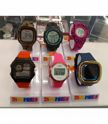 Skmei Mens & Ladies Digital Water proof assorted Model & Colour's Varied Rubber Strap Watch